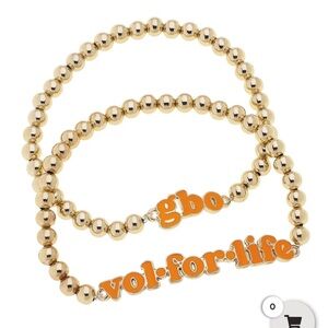 Bella Canvas Gold and Orange Beaded Bracelets